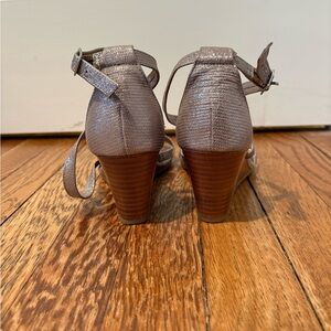 Sofft Shimmering Taupe Wedge Sandals